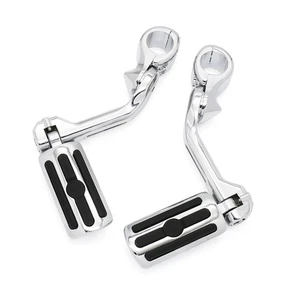 1-1/4" Chrome Footpeg & Long Clamp For Harley Sportster Dyna Softail 1984-2023 - Picture 1 of 7