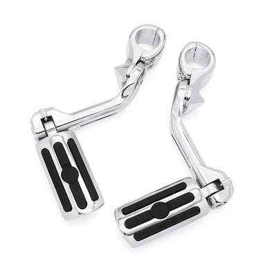 1-1/4" Chrome Footpeg & Long Clamp For Harley Sportster Dyna Softail 1984-2023 Foto 1 de 4