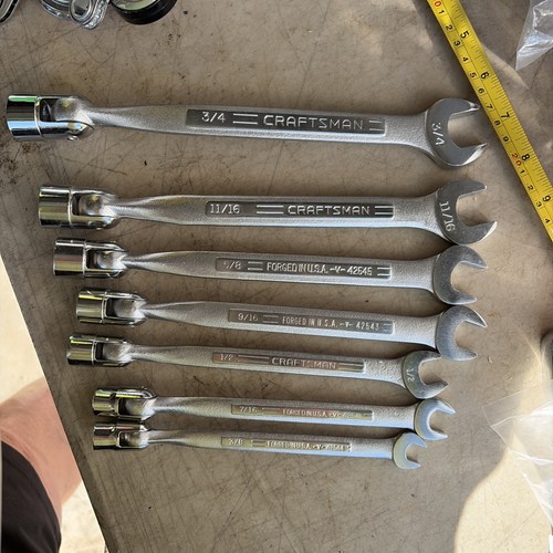 Sears Craftsman SAE Flex Swivel Socket Saltus 7-pc Wrench Set V Series ...