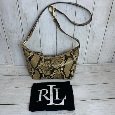 Lauren Ralph Lauren Small Kassie Faux Snake Skin Leather Adjustable Bag Crossbod - Image 1 of 4