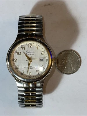 Vintage Galaxie by Elgin Quartz W1217 Two tone WR Date window, Working Condition - Image 1 of 4