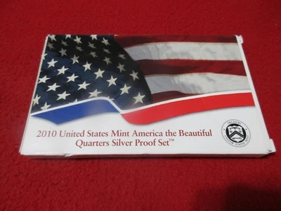 2010-S America The Beautiful Quarters Silver 5 Coin Proof Set   OGP       #T6407 - Image 1 of 4