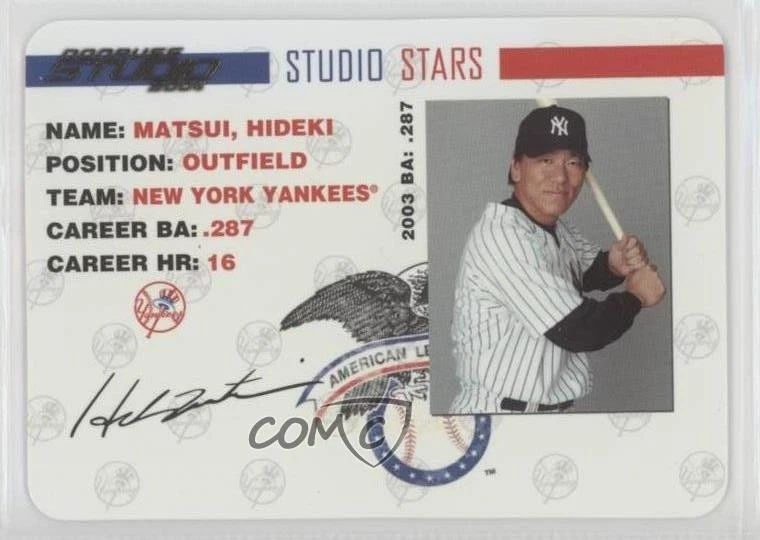 2004 Donruss Studio Studio Stars Gold /100 Hideki Matsui #SS-19 - Image 1 of 2