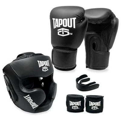  Juego de Boxeo - Guantes de 10 oz, Tocado, Dos Envolturas, Un Protector Bucal, Bolsa de Malla  Foto 1 de 4