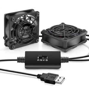 Ventilateur de Refroidissement Double USB 60mm avec Contrôle Vitesse 5V Roulement à Billes Mini Ventilateur USB pour C - Photo 1/12