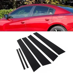6x Hellschwarze Säulenpfosten Türfensterverkleidung für Dodge Charger 2011–2021 - Bild 1 von 12