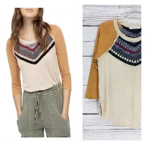We The Free Free People Spring Bound Crochet Slub Knit Multicolor Tops Women's S - Picture 1 of 13
