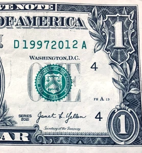 1997 20 December: Birthday Note One Dollar Bill D 1997-20-12 A - Picture 1 of 3