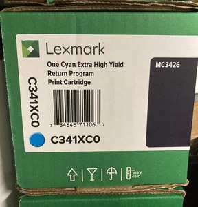 NOWY ORYGINALNY - LEXMARK C341XC0 Bardzo wydajny TONER CYJAN - MC3426 - Zdjęcie 1 z 1