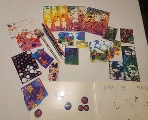 90er Lisa Frank Sticker Lot Holografische Dophins Pferde Album 80er Bleistifte... - Bild 1 von 19