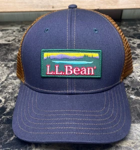 LL Bean Snap Back Trucker Cap Katahdin Logo blau/hellbraun Einheitsgröße - Bild 1 von 7