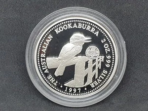 Australian Kookaburra 37 Florin 1997 plata .999 2 oz prueba privada Perth Mint (M) - Imagen 1 de 2