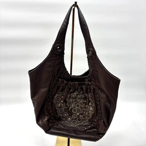 Vintage Brighton Lockheart Whipstitched Beaded Hobo Bag Flawed Read Description - Picture 1 of 11