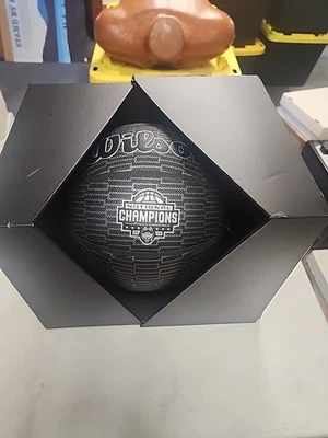 New Limited UConn Huskies 2024 Basketball National Champions Black Basketball - Image 1 of 4
