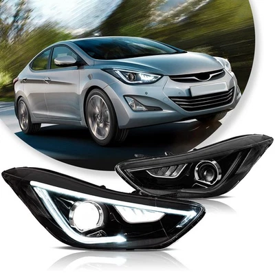 VLAND Projector LED Headlights Fit For Hyundai Sonata 2011-2016 w/Sequential Foto 1 de 4