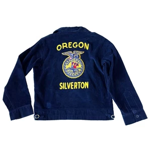 FFA Corduroy Jacket Silverton Oregon 100-38 Navy Blue Agricultural Education - Picture 1 of 9