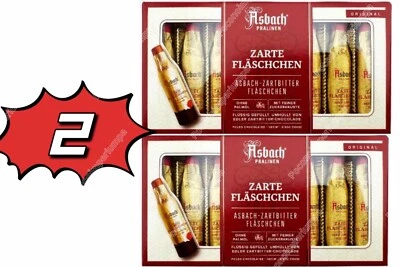 2 Cajas Asbach® Brandy Alemán Chocolate Oscuro Zarte Fläschchen Licor Relleno 100g Foto 1 de 3
