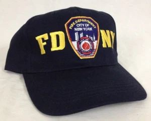 Gorra de béisbol del Departamento de Bomberos de Nueva York FDNY negra 100 % algodón - Imagen 1 de 7