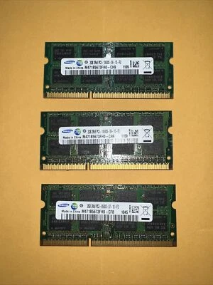 HYNIX 6GBKIT 2GBX3 1RX8 PC3-10600S-9-10-B1 DDR3 LAPTOP MEMORY M471B5673FH0 - Image 1 of 2