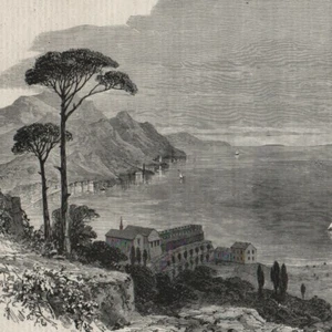 Italien - Der Golf von La Spezzia Ansicht im Varignano - Pressestich 1863 - Bild 1 von 2