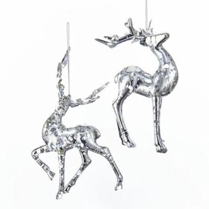 Kurt S Adler - "CLEAR ACRYLIC DEER ORNAMENTS"- SET- D3157- NEW-REALISTIC - Picture 1 of 1