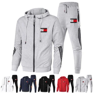 Men Tommy Jeans Tracksuit Hoodie Sweatshirt Coat Jogger Pants Sportswear Set * - Picture 1 of 16