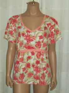 Size 2X/ 20-22 Bobbie Brooks orange, white, short sleeve Top - Picture 1 of 3