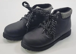 N) OshKosh B’Gosh Black Ramon Fashion Boots Shoes Boys Size 1M - Picture 1 of 10
