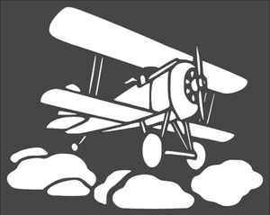 1- 8x10 inch Stencil, (TD-57) Biplane In Clouds (6mil) - Picture 1 of 2