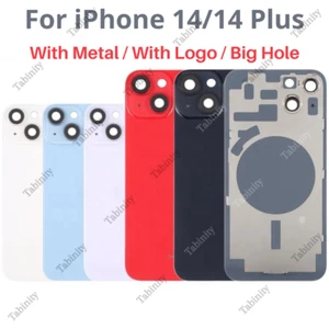 For iPhone 14 14 Plus Replacement Rear Back Glass Cover Big Hole With Metal Lot - Picture 1 of 5