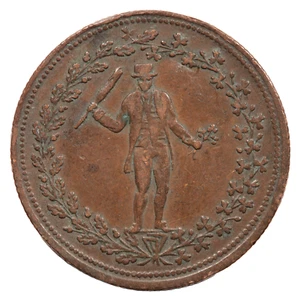LOWER CANADA PURE COPPER PREFERABLE TO PAPER HALF PENNY HALFPENNY TOKEN (#8531) - Picture 1 of 2