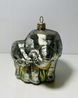 The Discovery Channel Store Blown Glass Elephant &Baby Christmas Ornament Poland