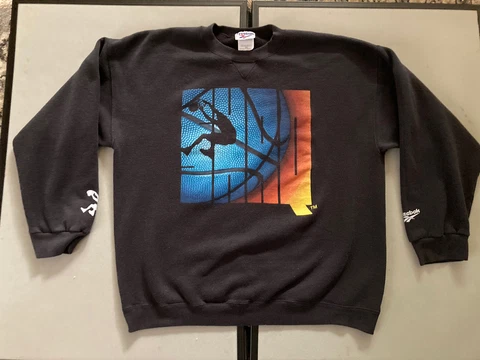 vintage shaquille o'neal sweater mens XXL Reebok 90’s Jump Man Above Rim Dunk Cover