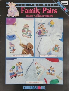 Family Pairs Waste Canvas Fashion Cross Stitch Patterns By Dimensions b8 - Picture 1 of 3