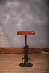 Casting Iron Jack Stool Height Adjustable Cafe Stool Industrial Stool - Picture 1 of 5