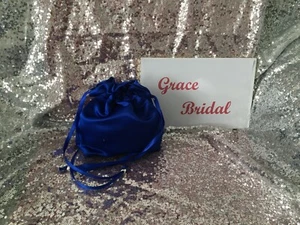 ROYAL BLUE PLAIN DUCHESS SATIN DOLLY BAG MAID. PROM FLOWER GIRL *UK MADE/SELLER* - Picture 1 of 6