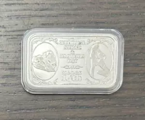 National Steak & BJ Day Rogue’s Island Mint 1 Troy OZ plata .999 limitada como nuevo - Imagen 1 de 5