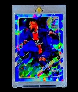 NEYMAR JR. BLUE CRACKED ICE RARE REFRACTOR Holo Panini Non Auto - BRAZIL - Picture 1 of 5