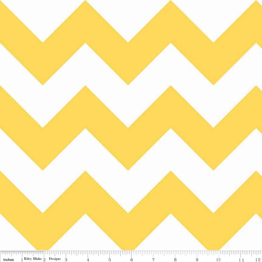 Chevron Yellow Large Chevron for Riley Blake, 1/2 yard 100% cotton fabric - Image 1 of 1