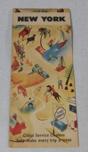 1940's Cities Service oil company gas station map of New York - Picture 1 of 4