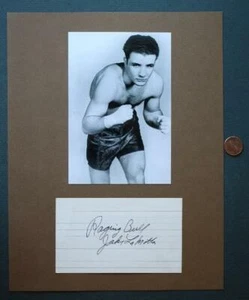 Raging Bull Boxer Jake LaMotta signed autograph & photo set Middleweight Champ-- - Picture 1 of 1
