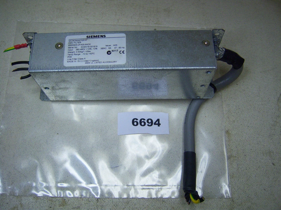 Filtro Siemens Micromaster EMC 6SE6-400-2FA00-6AD0 380-480 VAC Foto 1 de 2