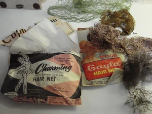 Vintage 30s to 60s Hairnets Assorted Types Colors Hair Net LOT - Picture 1 of 3