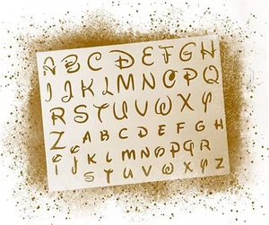 Custom Stencil Beautiful Vintage Font Alphabet Letters 1.2" Font 11" x 8.5" - Picture 1 of 6