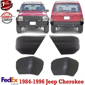 Front & Rear Bumper End Caps Textured LH & RH Side For 1984-1996 Jeep Cherokee - Picture 1 of 10