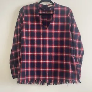 AXIS abbigliamento top a quadri foro chiave grunge flanella donna piccolo manica lunga bottone - Foto 1 di 12