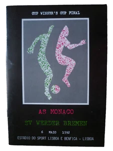 1992 European Cup Winners Cup Final AS Monaco v VS Werder Bremen - Picture 1 of 2