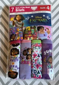 NEW ~ DISNEY ~ ENCANTO ~ 7 DAYS OF THE WEEK GIRLS' BRIEFS ~ SIZE 4 ~ 1 or ALL - Picture 1 of 3