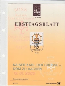 GERMANY 2000/2 FIRST DAY OF ISSUE 1 STAMP ON ERSTTAGSBLATT CARD - Picture 1 of 2