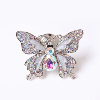 Acrylic Diamond Butterfly Drawer Knob Pull Cabinet Wardrobe Handle Home Decor x1 - Image 1 of 4